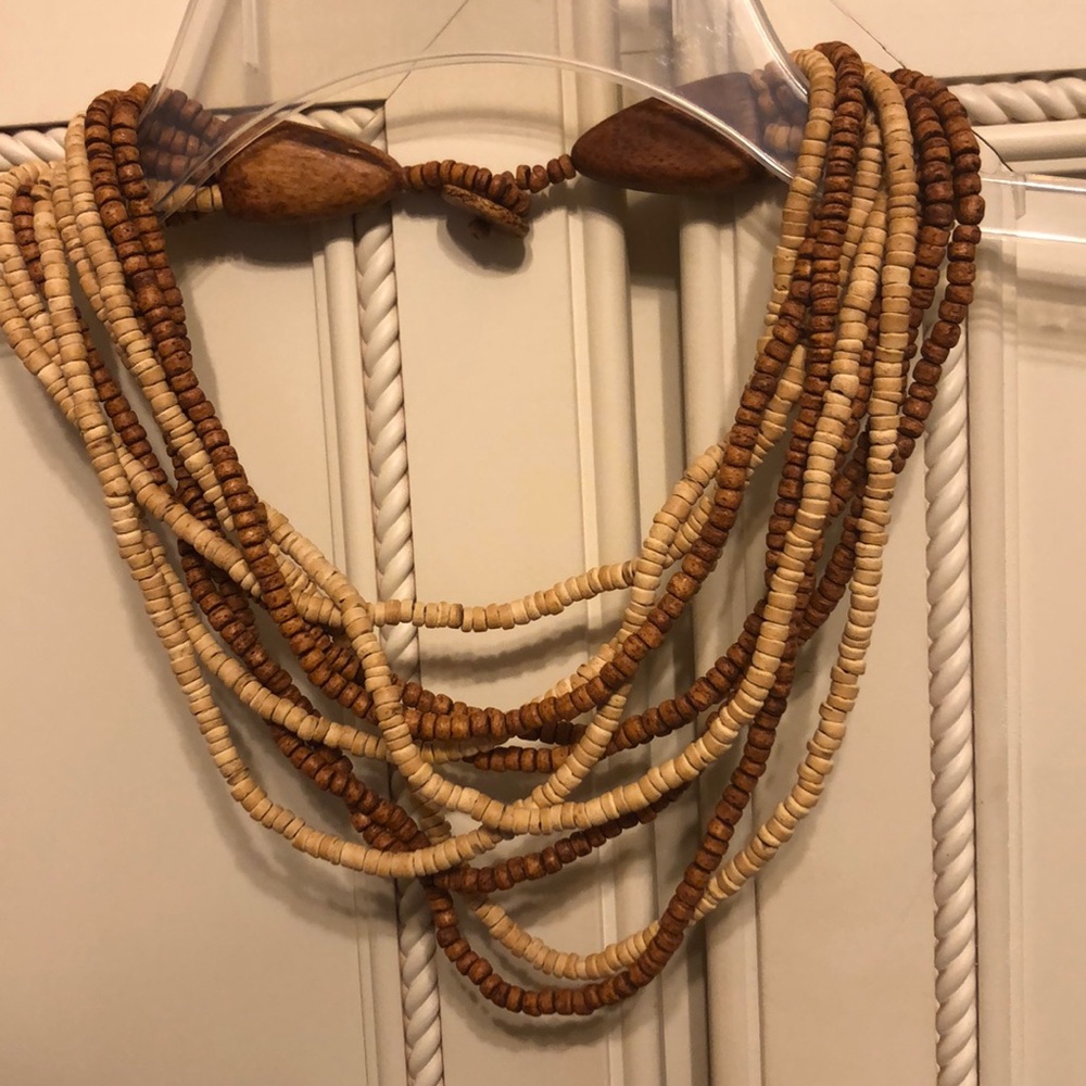 Wood bead necklace
